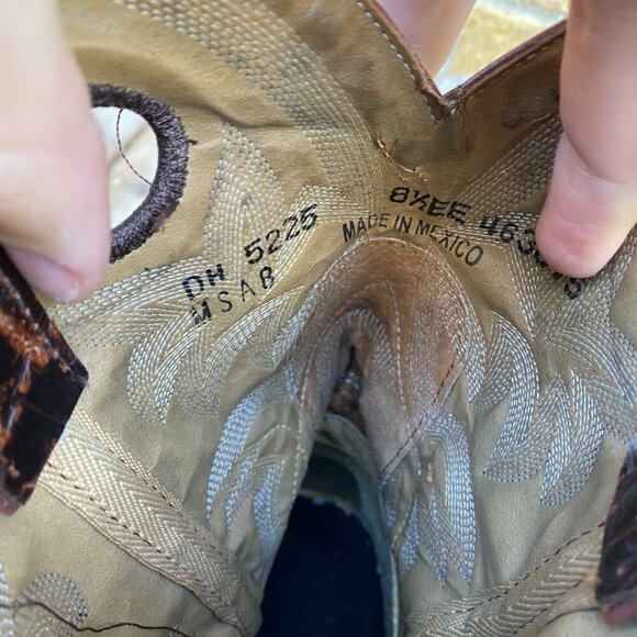 Double-H Boots Men's Size 8.5 Wide Roper Western Cowboy Leather Designer Boot - Picture 9 of 13